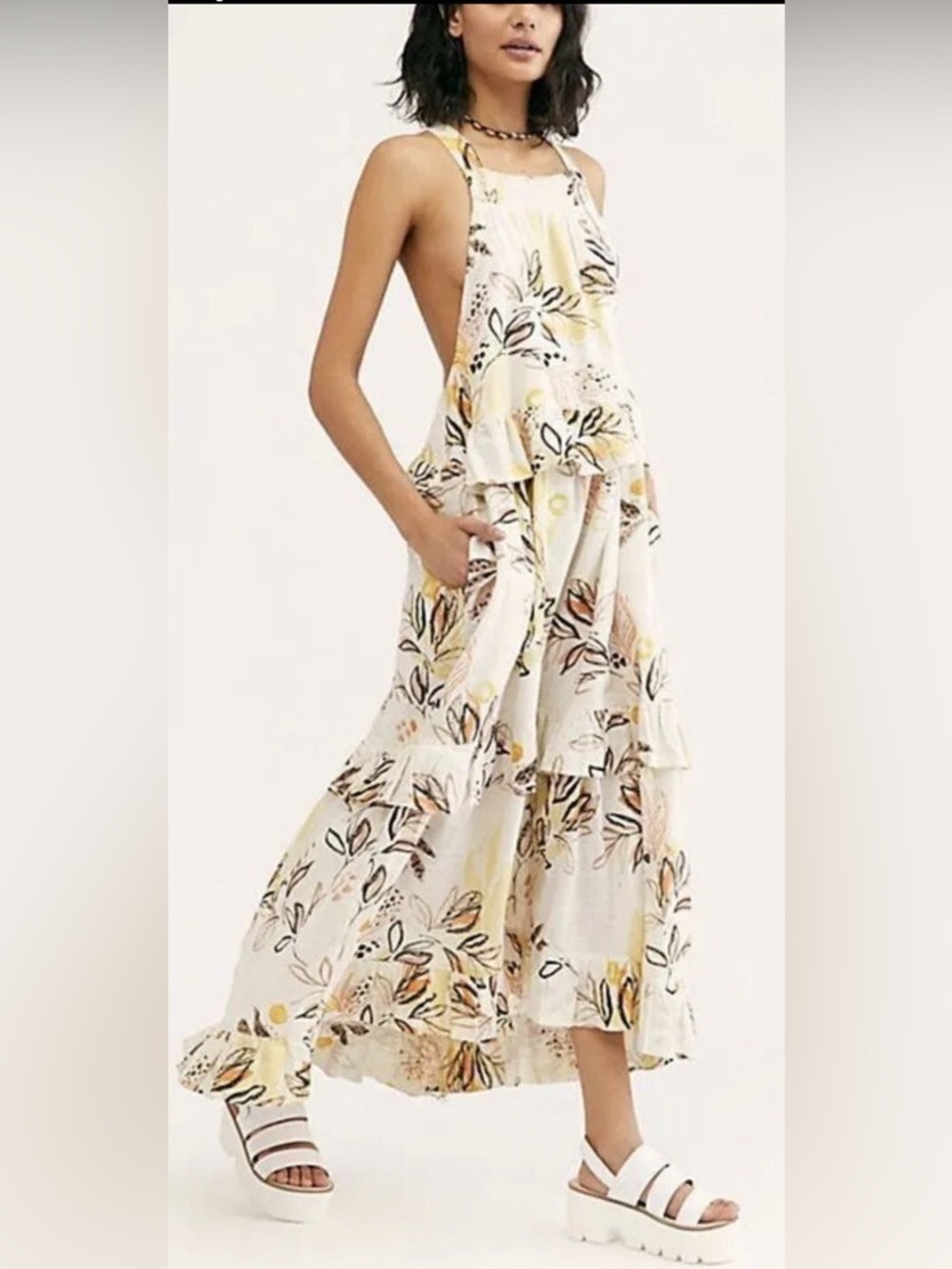 NWOT Free People Floral Tiered Maxi Dress Size S